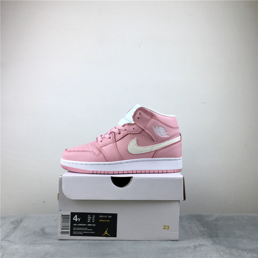 Air Jordan 1 MID GG Pink White Shoes - Click Image to Close